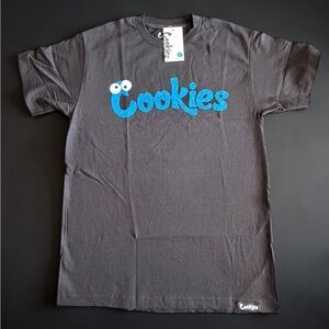 Cookies Black Tee with Blue Graphic